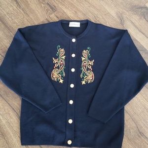 Vintage Edinburgh Scotland Embroidered cardigan